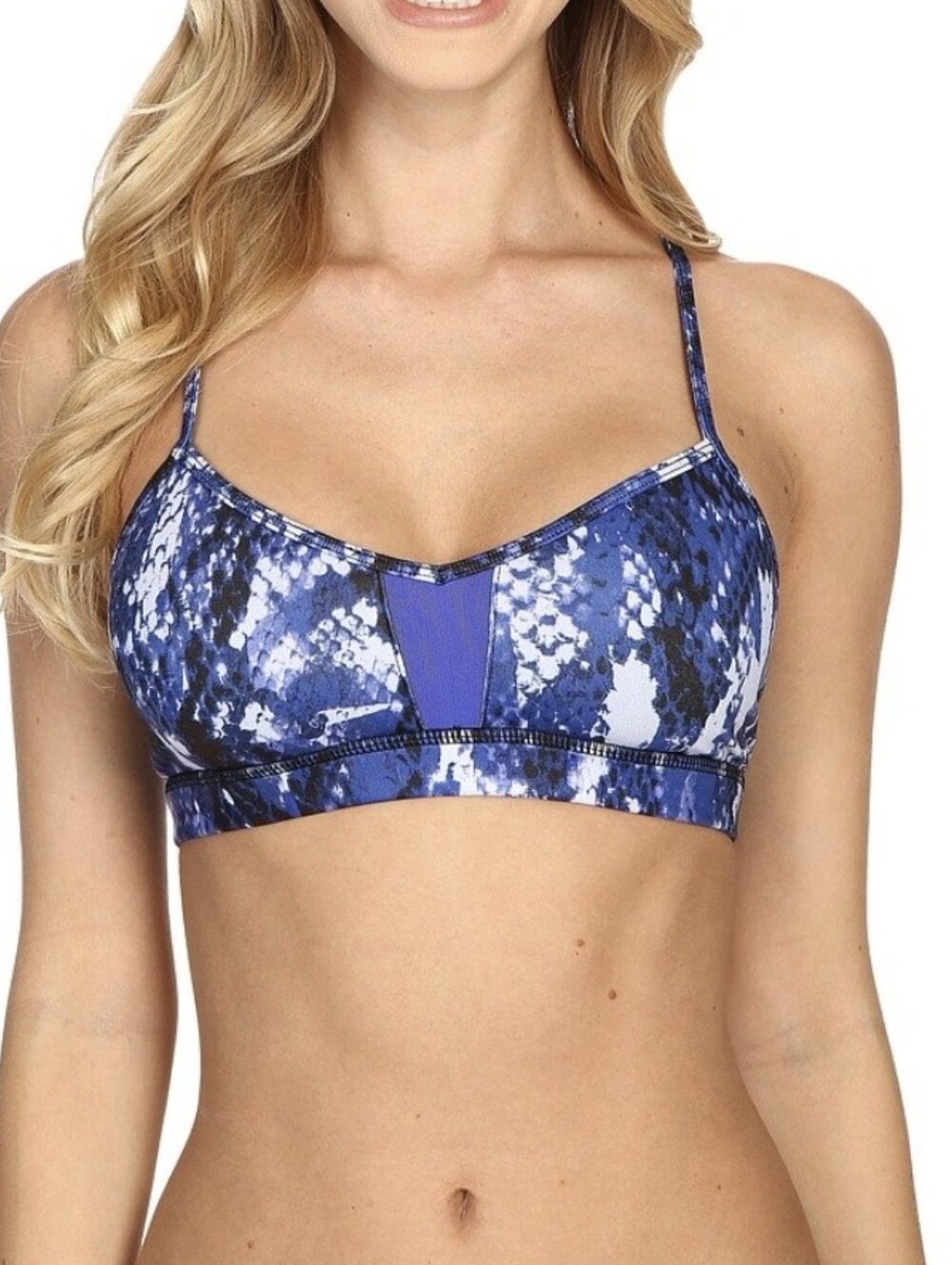 Alo Yoga Goddess Bra In Deep Electric Blue Python Size Medium